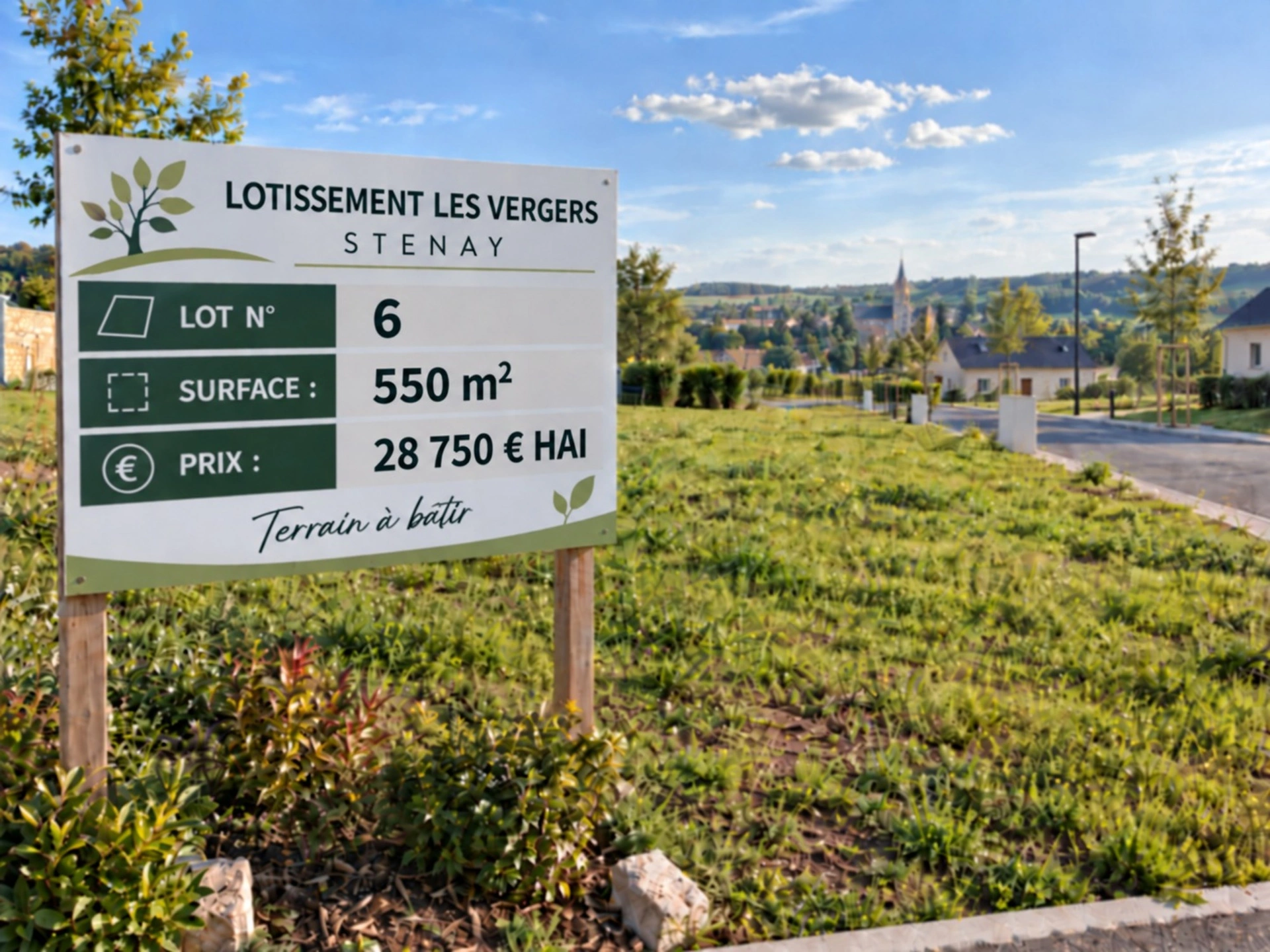 Stenay 55700 terrain à bâtir viabilisé 550 m² Lot n° 6 Lotissement Les Vergers 28 750 € honoraires inclus · 28 750 €