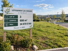 Stenay 55700 terrain à bâtir viabilisé 686 m² Lot n° 3   |   Lotissement Les Vergers   |   34 870 € honoraires inclus