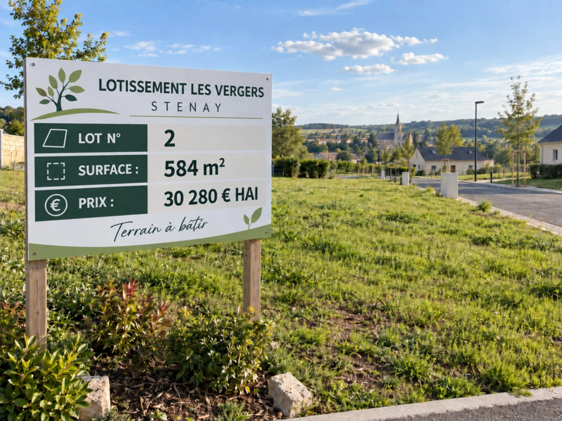 Stenay 55700 terrain à bâtir viabilisé 584 m² Lot n° 2 Lotissement Les Vergers 30 280 € honoraires inclus · 30 280 €