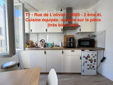 13005 - Quartier CAMAS - Rue de L'Olivier - 2ème étage - T1 - 20m2      99 000 euro FAI 