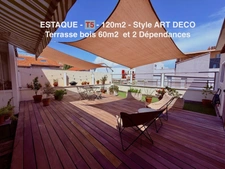 T5 de 120m2 - ESTAQUE - Terrrasse 60 m2 et dépendances.     414 000 euro