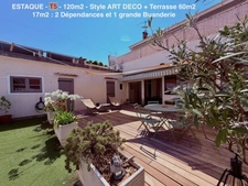 T5 de 120m2 - ESTAQUE - Terrrasse 60 m2 et dépendances.     414 000 euro