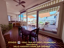 T5 de 120m2 - ESTAQUE - Terrrasse 60 m2 et dépendances.     414 000 euro