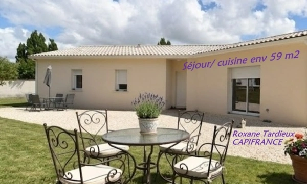Maison à vendre 4 pièces FLEAC (16) Plain pied, terrain 1000 m2