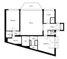 Parc Montsouris,  Appartement de 88m2 avec balcon, cave et parking