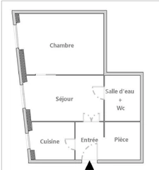 PARIS 20ème – Belleville : 2 pièces de 22 m² à rénover 
