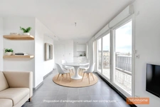 Très beau T2 en dernier étage avec grand séjour et terrasse à ciel ouvert