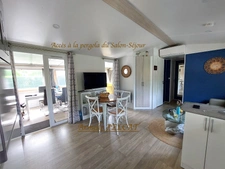 MAISON MOBILE OU MOBIL HOME AVEC PERGOLA VENDU AVEC TERRAIN TERRASSE PARKING ABRIS DE JARDIN CARPORT 3KM DE VILLERS SUR MER (BLONVILLE) 