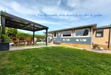 MAISON MOBILE OU MOBIL HOME AVEC PERGOLA VENDU AVEC TERRAIN TERRASSE PARKING ABRIS DE JARDIN CARPORT 3KM DE VILLERS SUR MER (BLONVILLE) 