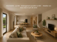 Maison jumelée 91 m² + jardin + terasse+ garage  à vendre 4 pièces HOLTZHEIM (67)