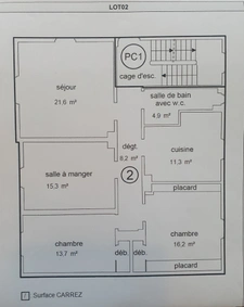 Appartement 91.2 m² - 4 pièces au calme - 1er étage - Quartier TIVOLI / WACKEN 