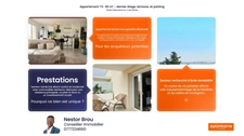 FRONTIGNAN (34)- 3 PIECES 66 m² - DERNIER ETAGE - TERRASSE - PARKING et VUE