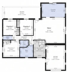 Maison T6 (4 chambres) 123m² à Héric 