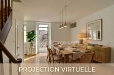 Maison de bourg rénovée de 99 m² (3 ch) avec cour, 2 garages + Appartement T2 loué (420 €/mois) – Centre-ville de Nueil-les-Aubiers (79250)