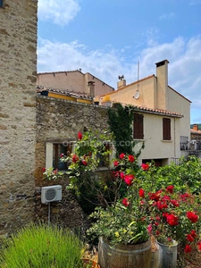Maison de village avec terrasse de toit.