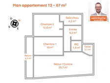 À vendre appartement T3 Rennes – quartier Landry / Francisco Ferrer – résidence récente avec ascenseur – balcon, garage et parking