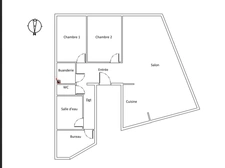 A VENDRE APPARTEMENT T4  2 CHAMBRES ET BUREAU CENTRE VILLE QUIMPER