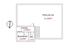 Maison à vendre 3 pièces GUILVINEC (29) en excellent état, au calme, beau jardin avec extension possible 