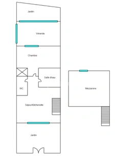 Maison à vendre 2/3pièces proche plage  (66) Saint Cyprien avec jardin et terrasse 