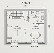 CORNEILLA DEL VERCOL (66) proche Saint Cyprien Maison à vendre 4 pièces avec deux chambre et grand garage 