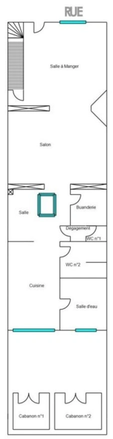 MAISON DE VILLE DE 146 M² – 4 CHAMBRES – BUREAU – COUR ET JARDIN