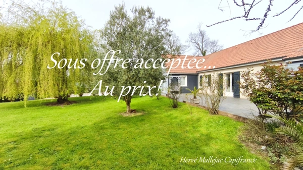 Maison de Plain-pied à vendre 7 pièces NEVILLE (76) 173 m² 3/4 Chambres - 1400 m² de terrain avec garage. DPE : C
