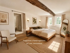 Maison normande de caractère de 121 m² avec 4 chambres, vie de plain-pied, Le Mesnil-Guillaume (14100), à moins de 10 minutes de Lisieux.