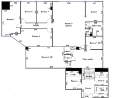 Locaux de bureaux 239 m² au sol (235,94 m² Carrez)