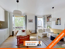 Appartement traversant exposé plein sud au 3ème étage à 200 m du métro Robespierre