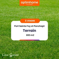 Terrain à vendre de 693,00 m² - Quartier calme - PORT SAINTE FOY ET PONCHAPT (33)