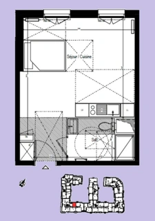 Studio neuf à vendre BEZONS (95), surface habitable 31.63 m2 + parking en sous-sol sécurisé.
