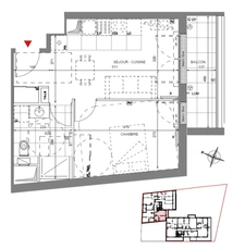 appartement T2 neuf à vendre ISSY LES MOULINEAUX (92) surface habitable 36.90 m2 + balcon 5.20 m2