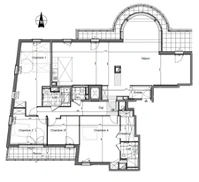 appartement T5 neuf à vendre SAINT CLOUD (92), surface hab 176.48 m2 + terrasse 24.36 m2 + 2 park + cave.
