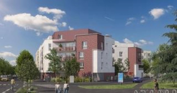 appartement T2 neuf à vendre SOTTEVILLE LES ROUEN (76), surface hab. 40.95 m2 + terrasse 6.38 m2.