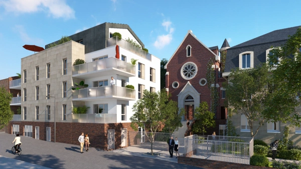 appartement neuf T3 à vendre ROUEN rive droite, surface 79.05 m2 + balcon 13.10 m2.