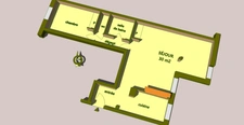 Grand appartement T2 de 57.70 m2 au 1er étage sans ascenseur, ROUEN rive droite.