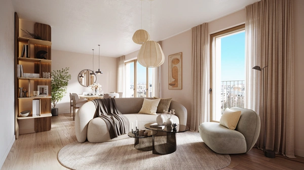 appartement T3 neuf à vendre PARIS 20e, surface habitable 62 m2 + loggia 5.40 m2