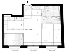 appartement T2 neuf à vendre PANTIN (93), surface habitable 55,60 m2 comprenant jardin d'hiver fermé.