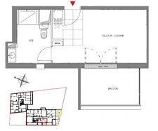 Studio neuf à vendre ISSY LES MOULINEAUX (92), surface habitable 24.70 m2 + balcon 7.70 m2.