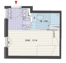 Studio neuf dans un immeuble restructuré à vendre PARIS 17e, surface habitable 15,10 m2.