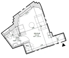 Studio neuf à vendre VANVES (92), surface habitable 17,10 m2