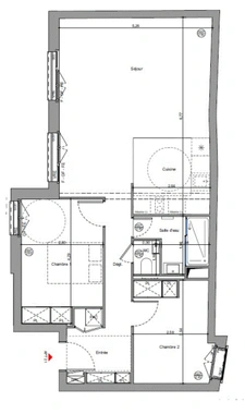 Appartement T3 neuf à vendre PARIS 20e, surface habitable 67.89 m2