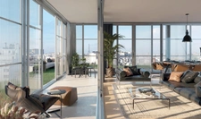 appartement T5 neuf à vendre PARIS 14e, surface hab. 102.60 m2 + balcons + jardin d'hiver 23.30 m2.