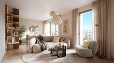 appartement T2 neuf à vendre PARIS 20e, surface habitable 44.80 m2 + terrasse 8.63 m2