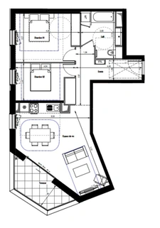 Appart neuf T3 à vendre VANVES (92), surface habitable 66.87 m2 + terrasse 7.43 m2 + park s-sol sécurisé.