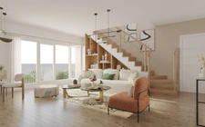 Appartement duplex neuf T5 à vendre COURBEVOIE (92), surface hab 96 m2 + terrasses & jardin 36.4 m2.
