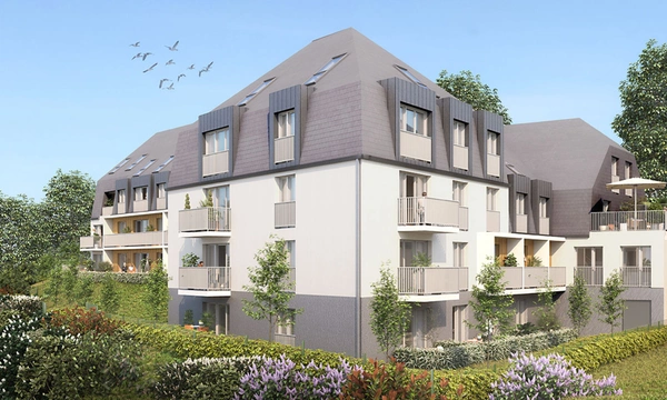 appartement T4 neuf à vendre ROUEN rive droite, surface hab 73.38 m2 + loggia 10.82 m2 + 2 places parking.
