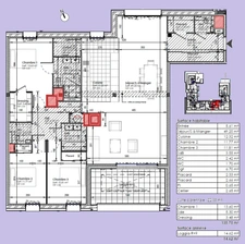 appartement T4 neuf à vendre ROUEN rive droite, surface habitable 135.75 m2 + loggia 14.62 m2.