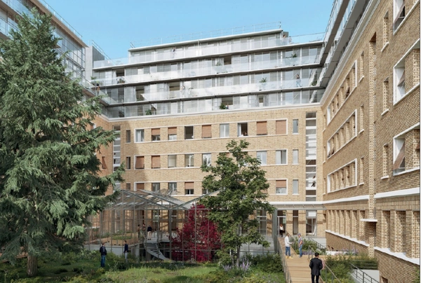 appartement T5 neuf à vendre PARIS 14e, surface hab. 102.60 m2 + balcons + jardin d'hiver 23.30 m2.