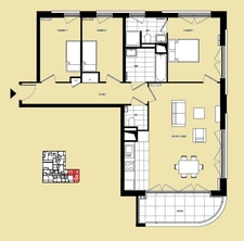 appartement T4 neuf à vendre PARIS 18e, surface habitable 87.40 m2 + loggia 7.80 m2